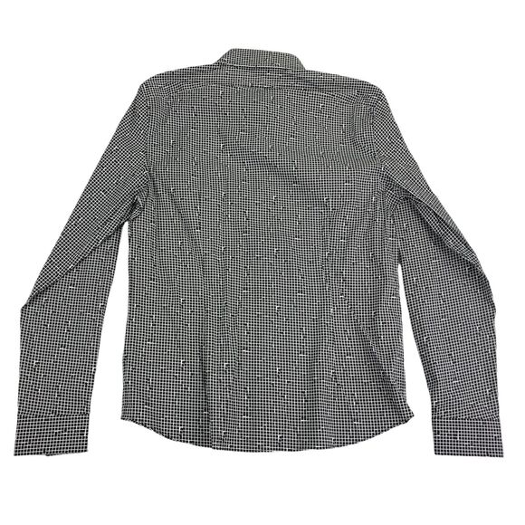 Calvin Klein Mens Extra Slim Fit Stretch Untucked Button Down Shirt Black M - Picture 4 of 4